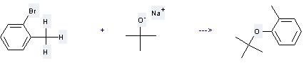 Benzene,1-(1,1-dimethylethoxy)-2-methyl- can be prepared by 1-bromo-2-methyl-benzene and 2-methyl-propan-2-ol; sodium salt at the temperature of 20°C